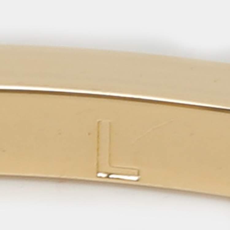 Pre Owned Fendi Gold Tone Metal Cut-Out FF Cuff Bracelet