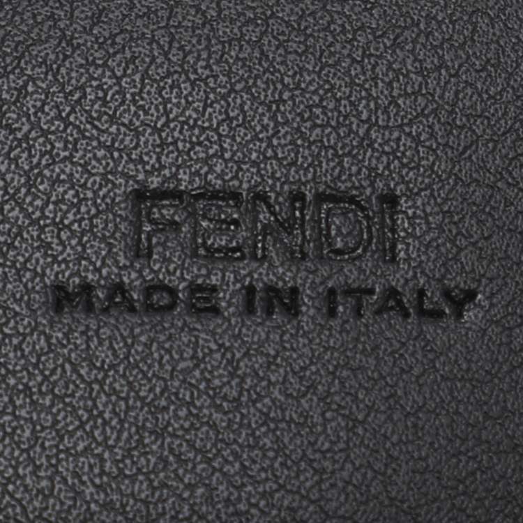Pre Owned Fendi Black Leather Fendigraphy Waist Belt 75CM