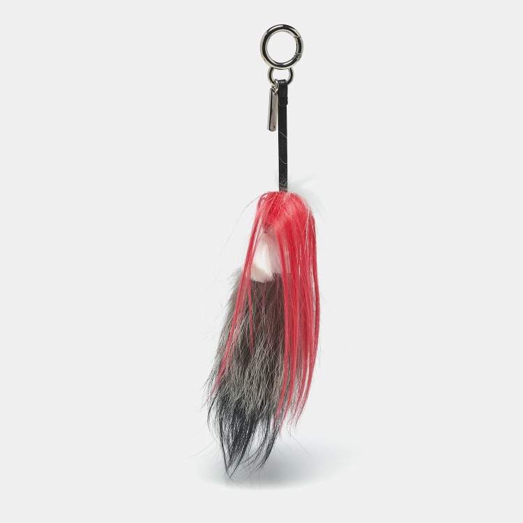 مملوكة مسبقًا Fendi Karlito Bag Charm Multicolor Fur and Leather
