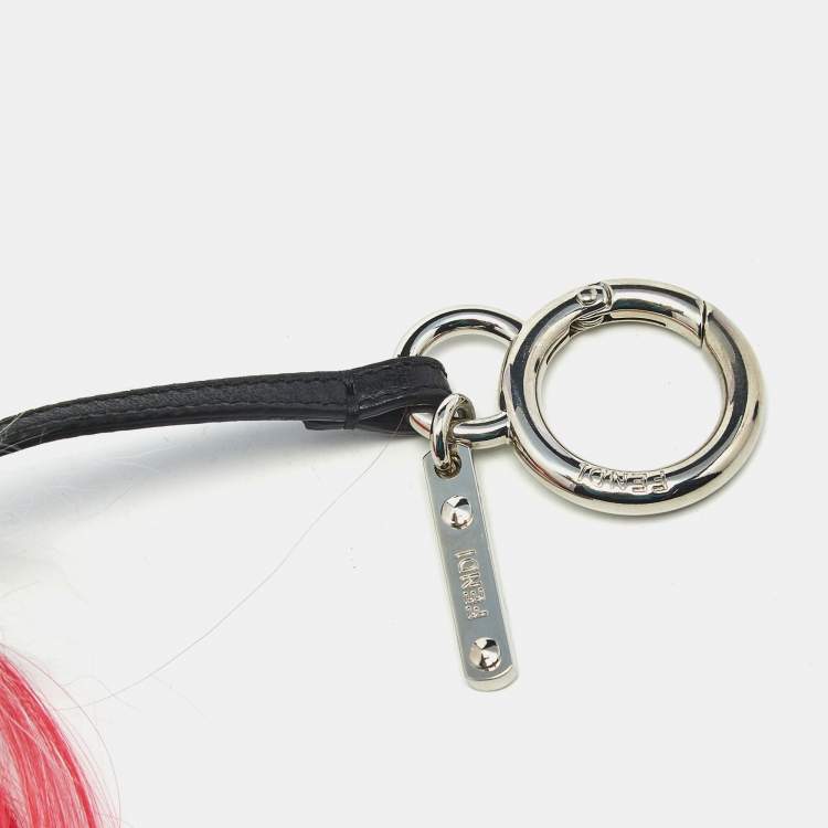 مملوكة مسبقًا Fendi Karlito Bag Charm Multicolor Fur and Leather