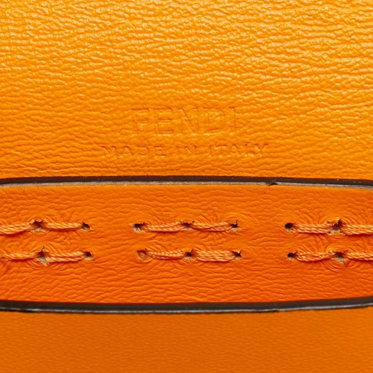 Pre Owned Fendi Baguette AirPods Pro Case Orange Leather