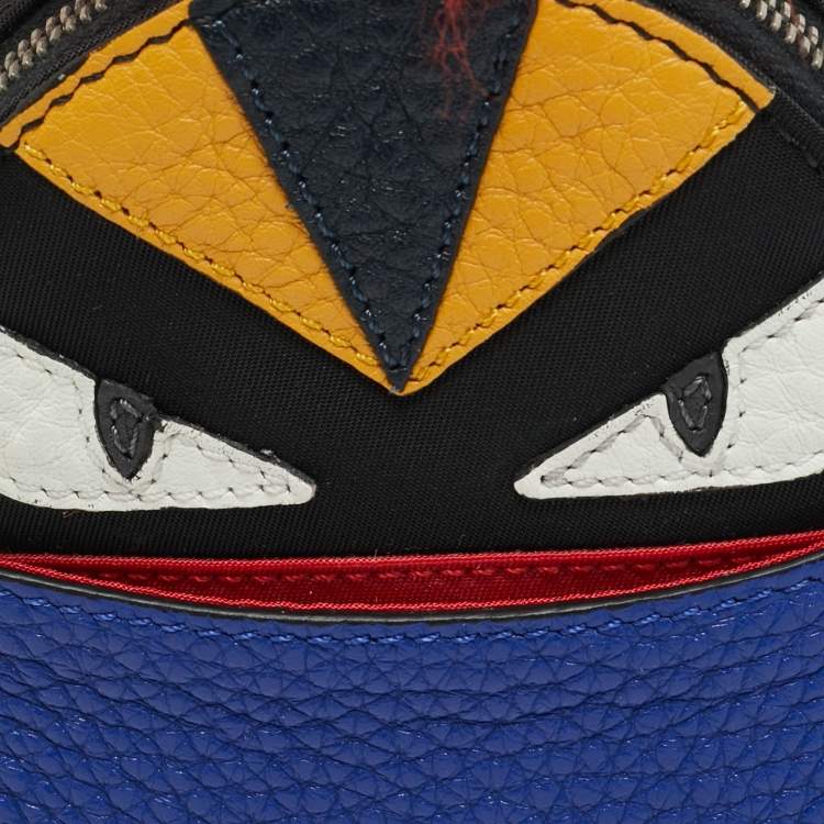 Pre Owned Fendi Monster Multicolor Micro Leather, Fur and Nylon Backpack Bag Charm