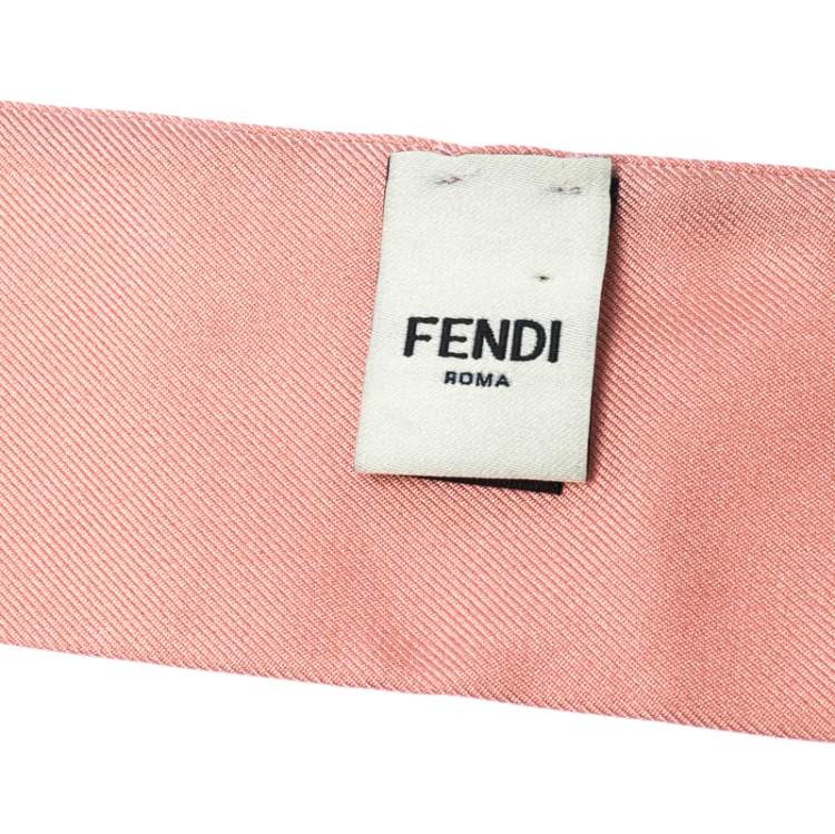 Pre Owned Fendi Mulitcolor Printed Silk Orchidea Bandeau Bubble Gum Scarf