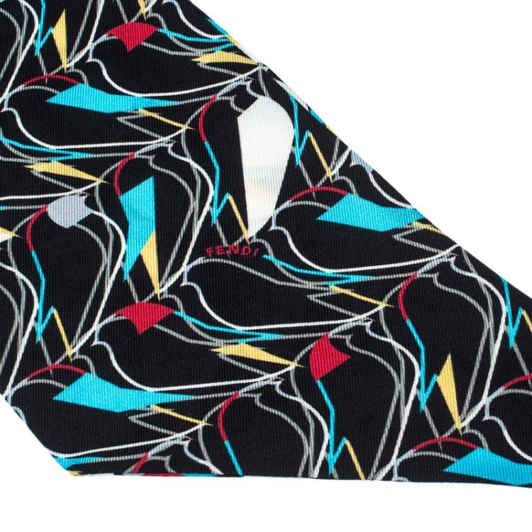 Pre Owned Fendi Multicolor Silk Creatures Bandeau Scarf