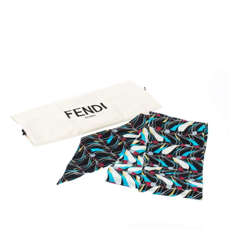 Pre Owned Fendi Multicolor Silk Creatures Bandeau Scarf