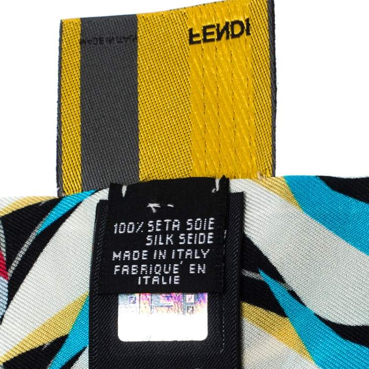 Pre Owned Fendi Multicolor Silk Creatures Bandeau Scarf