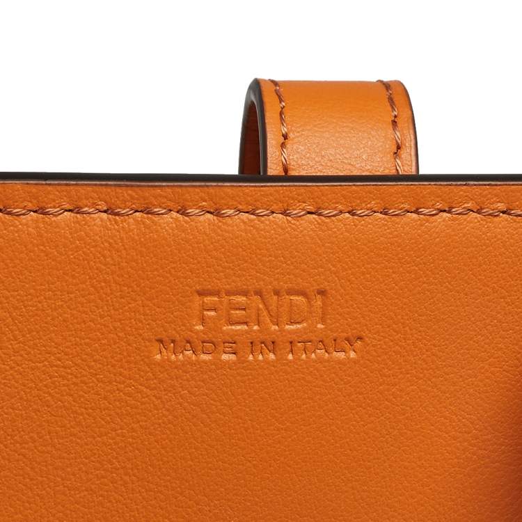 Pre Owned Fendi Orange Leather 2 Pockets Mini Bag