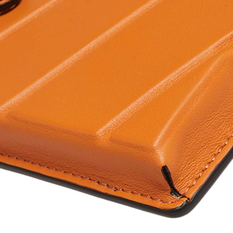 Pre Owned Fendi Orange Leather 2 Pockets Mini Bag