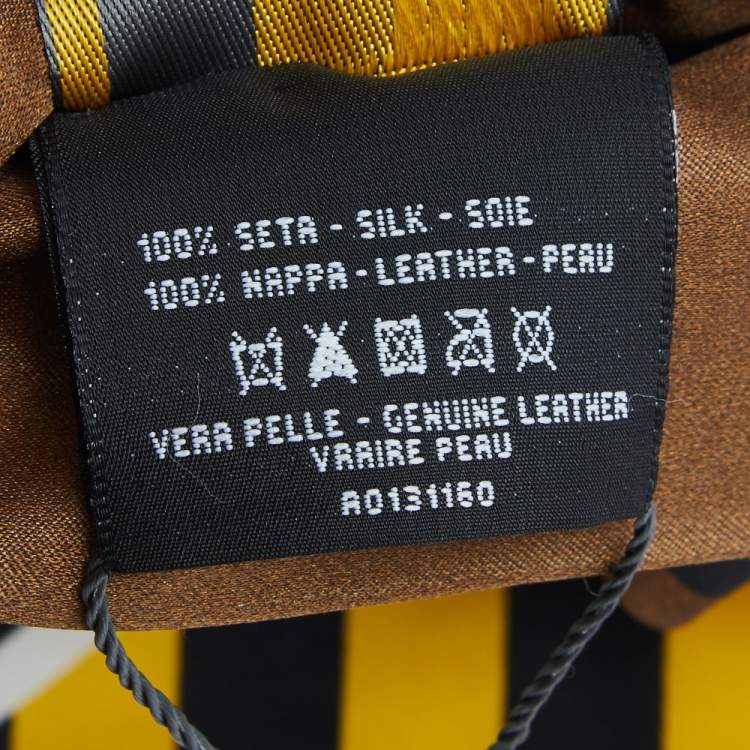Pre Owned Fendi Multicolor Striped Silk & Leather Headband
