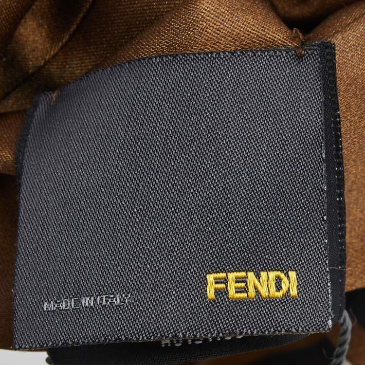 Pre Owned Fendi Multicolor Striped Silk & Leather Headband