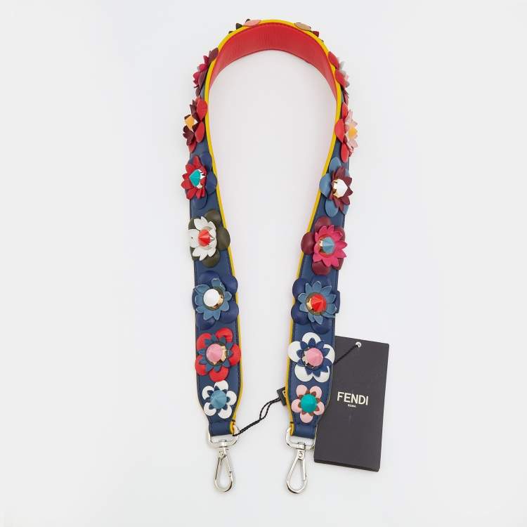 Pre Owned Fendi Multicolor Leather Flowerland Strap You Shoulder Bag Strap