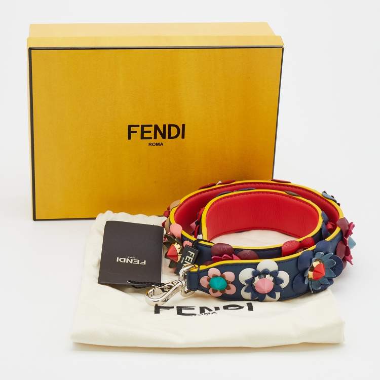 Pre Owned Fendi Multicolor Leather Flowerland Strap You Shoulder Bag Strap