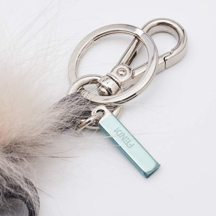 Pre Owned Fendi Multicolor Leather, Fur and Nylon Micro Monster Backpack Bag Charm
