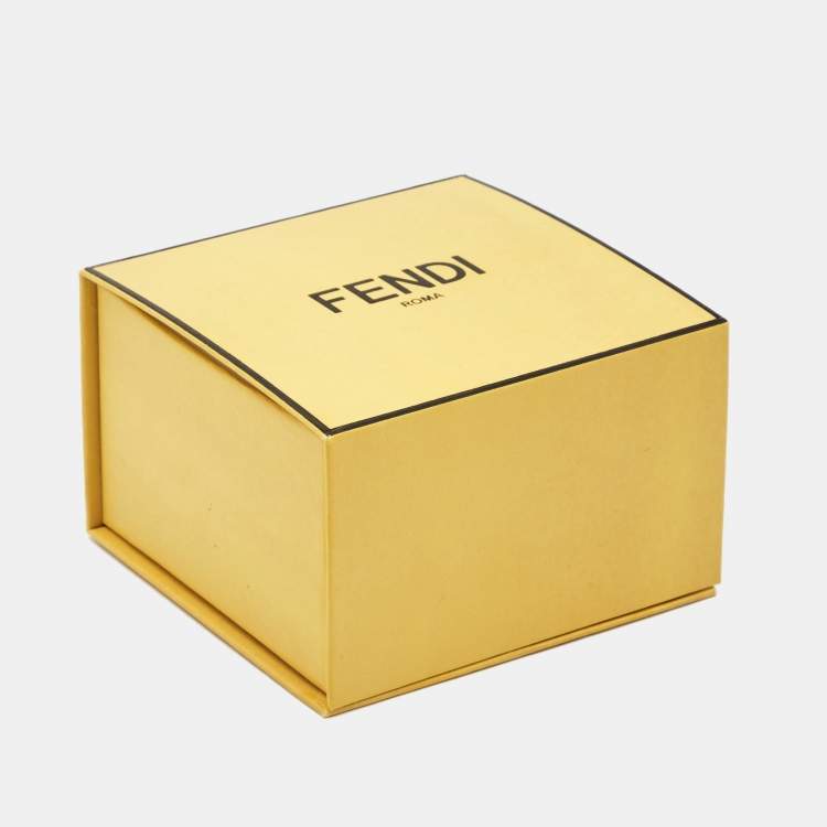 Pre Owned Fendi F Is Fendi Crystal Embellished Gold Tone Necklace