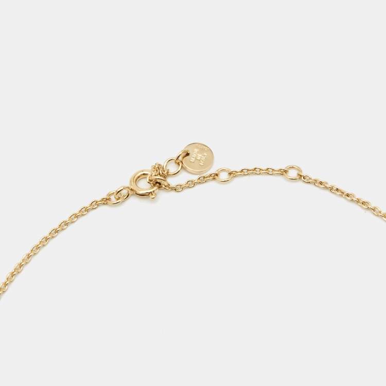 Pre Owned Fendi F Is Fendi Crystal Embellished Gold Tone Necklace