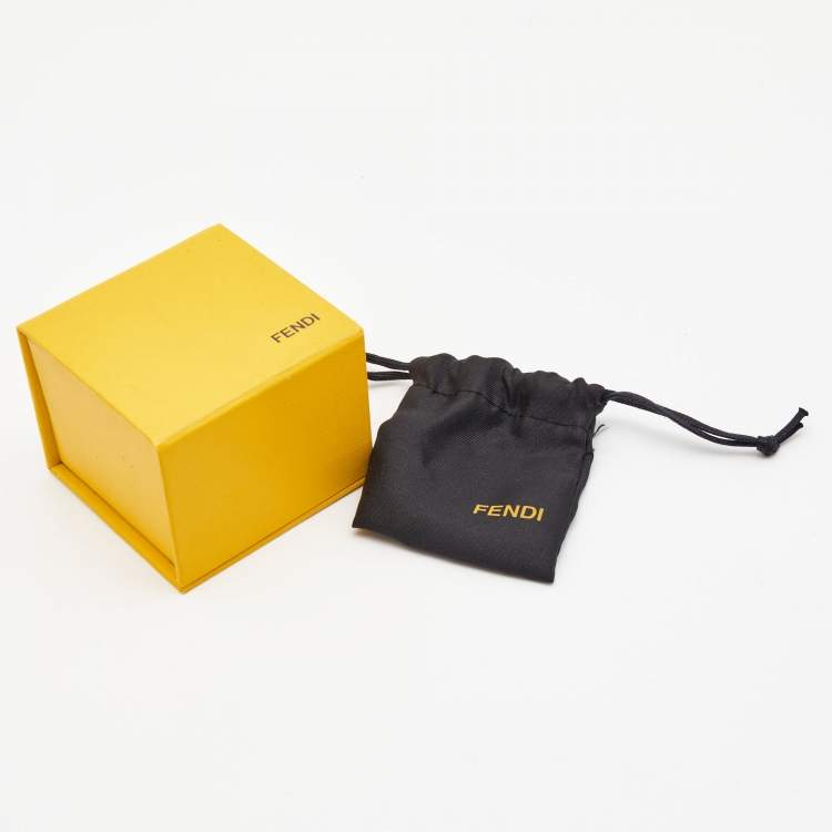 Pre Owned Fendi Identification Letter 'M' Gold Tone Charm/Pendant