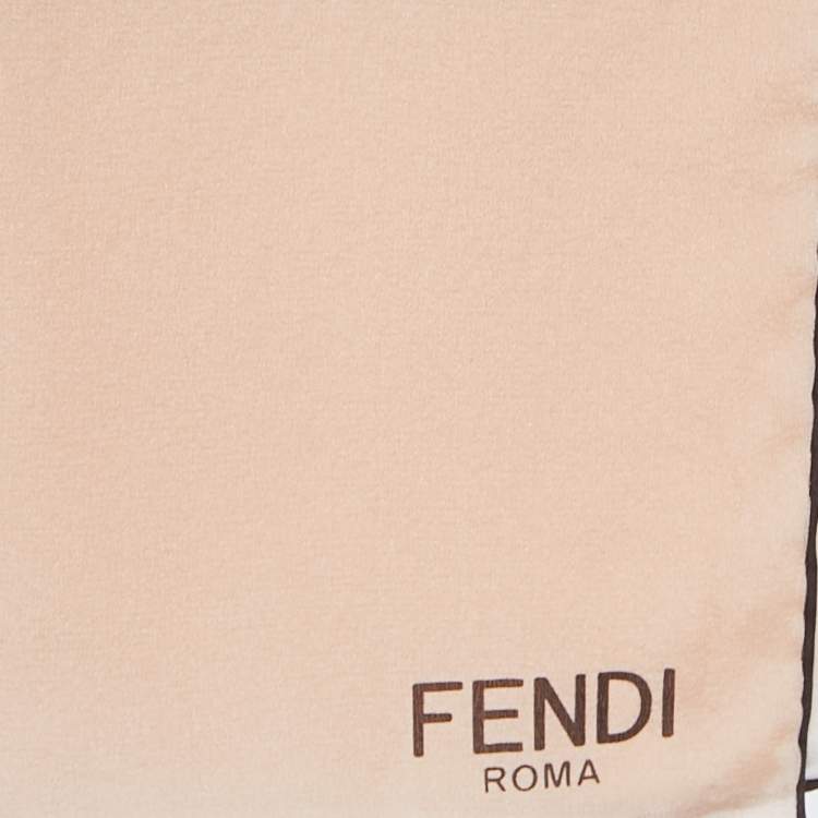 Pre Owned Fendi Multicolor Colorblock Signature Print Silk Stole