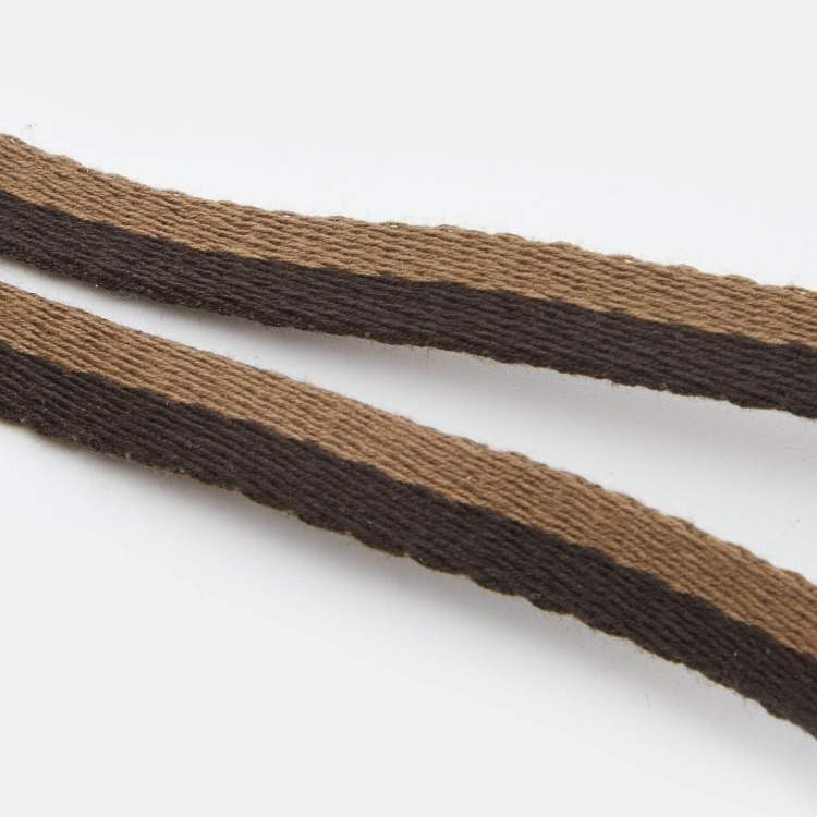 Pre Owned Fendi Brown Leather Name Badge with Strap