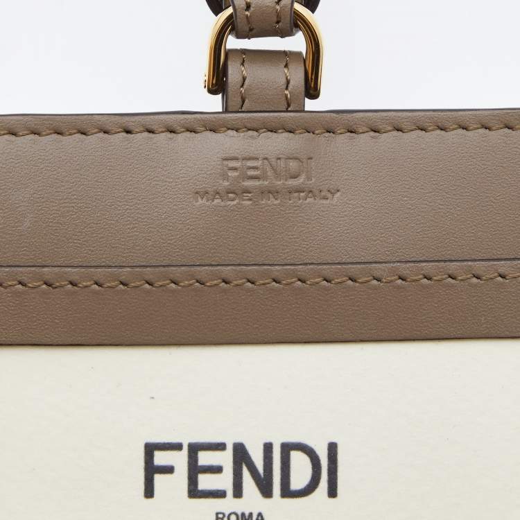 Pre Owned Fendi Brown Leather Name Badge with Strap