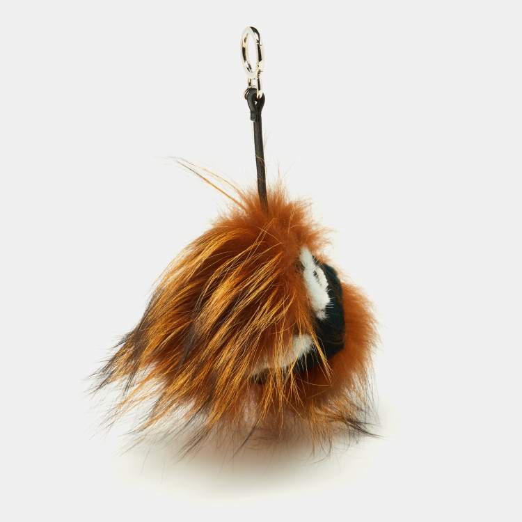 Pre Owned Fendi Multicolor Fox Mink Rabbit Fur Flamingo Kooky Monster Bug Bag Charm