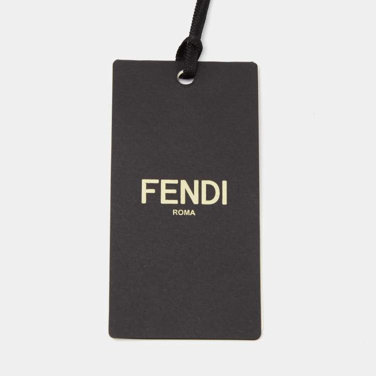 Pre Owned Fendi Black FF Jacquard Silk & Wool Shawl