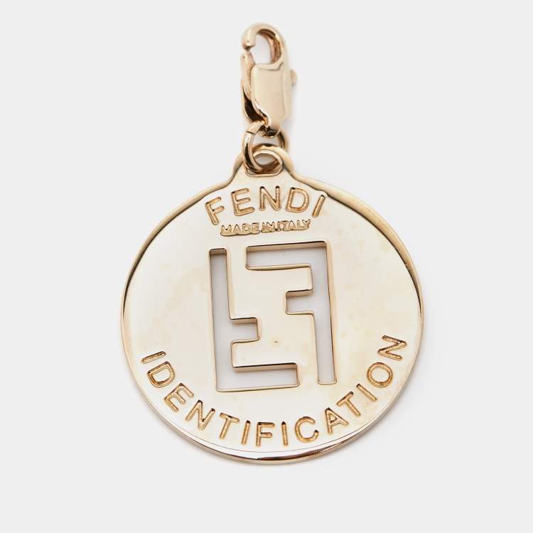 Pre Owned Fendi FF Identification Gold Tone Charm