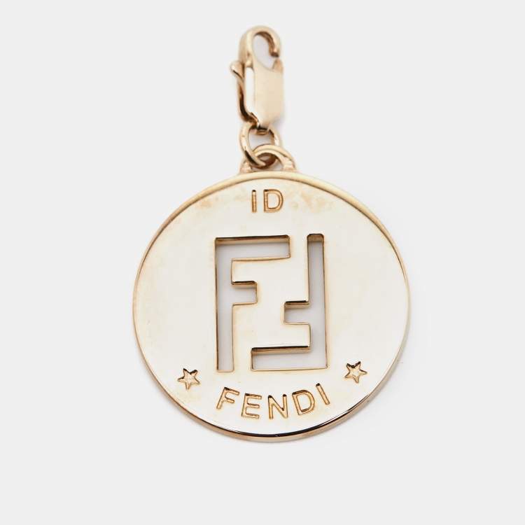 Pre Owned Fendi FF Identification Gold Tone Charm