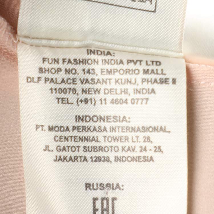 Pre Owned Fendi Beige Silk Satin Button Front Top S