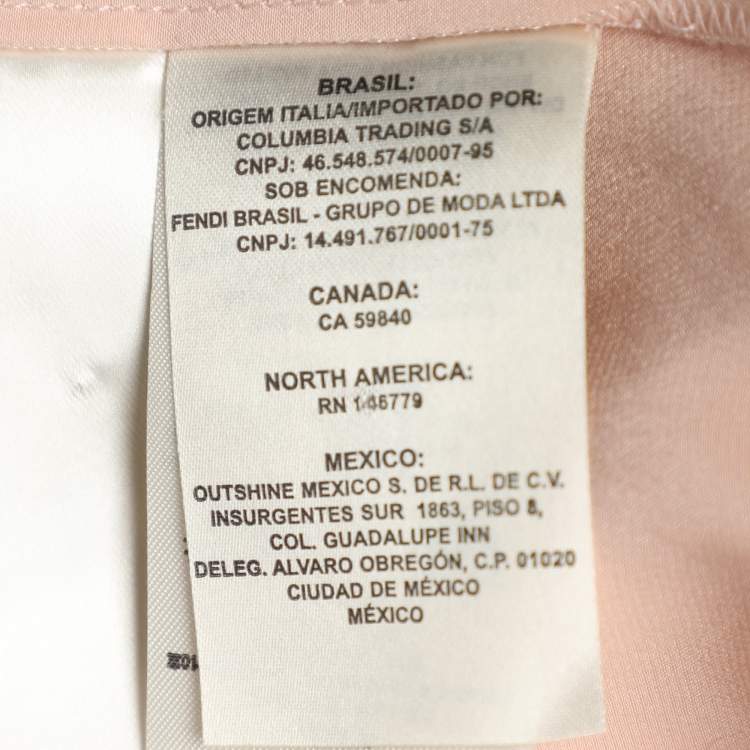 Pre Owned Fendi Beige Silk Satin Button Front Top S