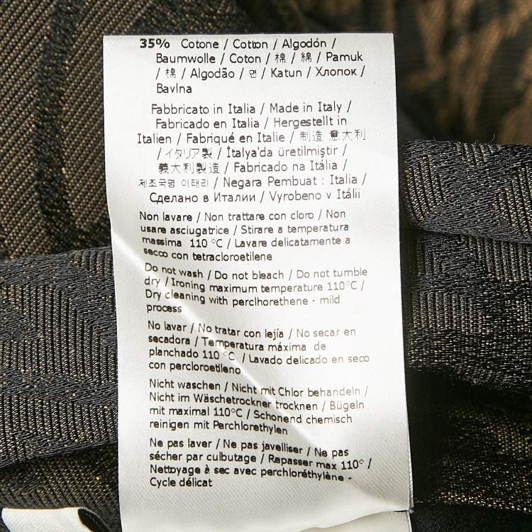 Pre Owned Fendi Tobacco Brown FF Vertigo Jacquard Shorts S