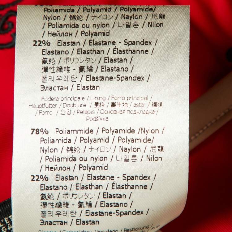 Pre Owned Fendi Red FF Embroidered Jersey Bikini Set S 