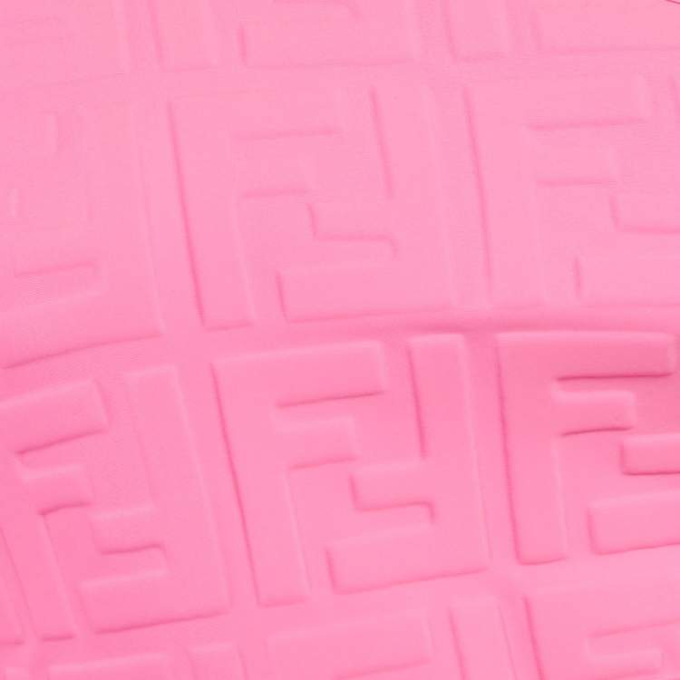 Pre Owned Fendi Pink FF 3D Embossed Lycra Cut Out Mini Dress S