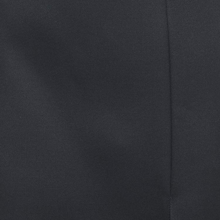 Pre Owned Fendi Black Wool Blend Pleated Slit Detail Skirt M