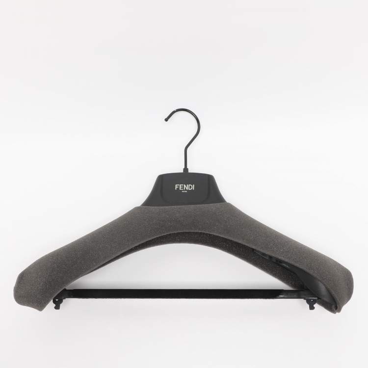 مملوكة مسبقًا Fendi Black Wool and Fox Fur Trim Double Breasted Midi Coat L