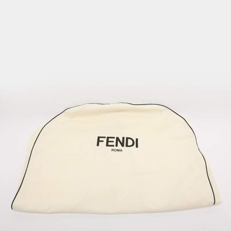 مملوكة مسبقًا Fendi Black Wool and Fox Fur Trim Double Breasted Midi Coat L