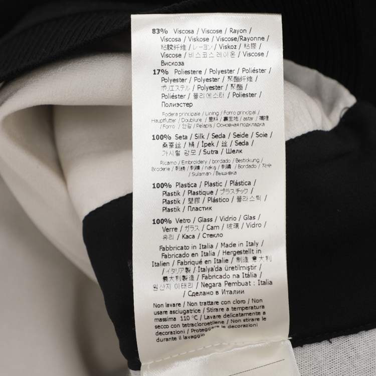 Pre Owned Fendi Black Knit Embellished Neck Detail Cropped Sweatshirt M