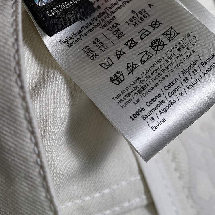 Pre Owned Fendi Cream FF Karligraphy Motif Cropped Denim Jacket M
