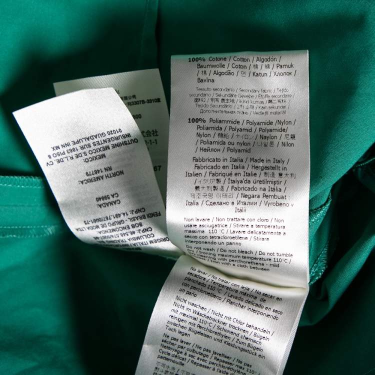 مملوكة مسبقًا Fendi Green & Blue Paneled Cotton Poplin Sleeveless Flared Dress S