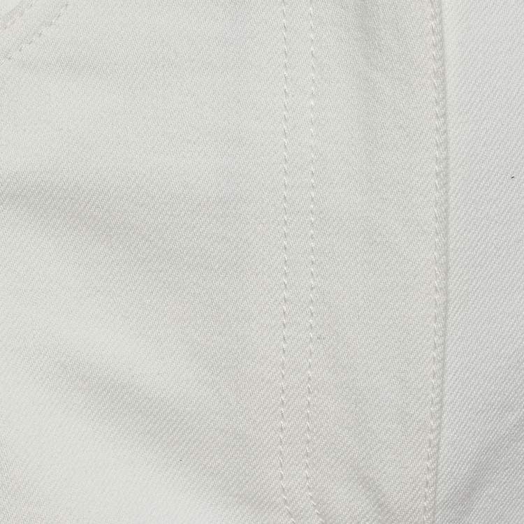 Pre Owned Fendi Off White Denim Mom Fit Jeans S