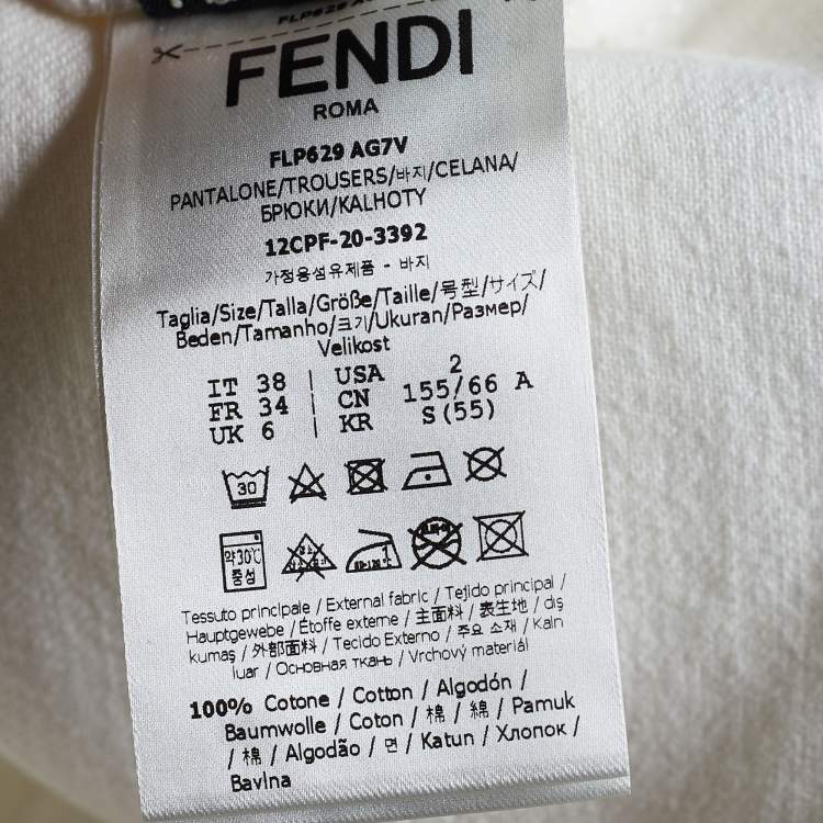 Pre Owned Fendi Off White Denim Mom Fit Jeans S
