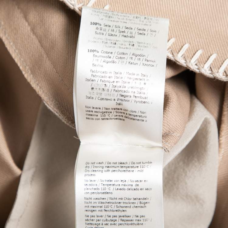 Pre Owned Fendi Beige Silk Trim Detail Bermuda Shorts S