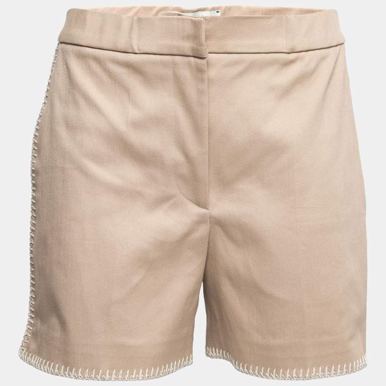 ショートパンツ FENDI Women Shorts  Burmudas FR6643 AUQM 1 Beige Fendi Beige Silk Trim Detail Bermuda Shorts S Fendi | TLC