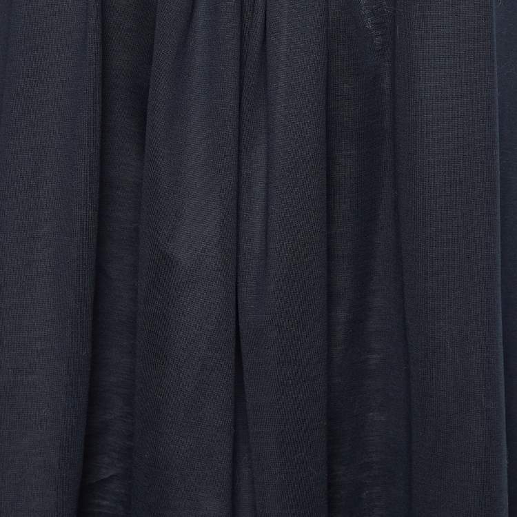 Pre Owned Fendi Black Cotton & Silk Trim Sleeveless Shift Dress L