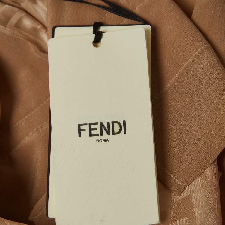 Pre Owned Fendi Blush Pink Monogram Satin Pants S