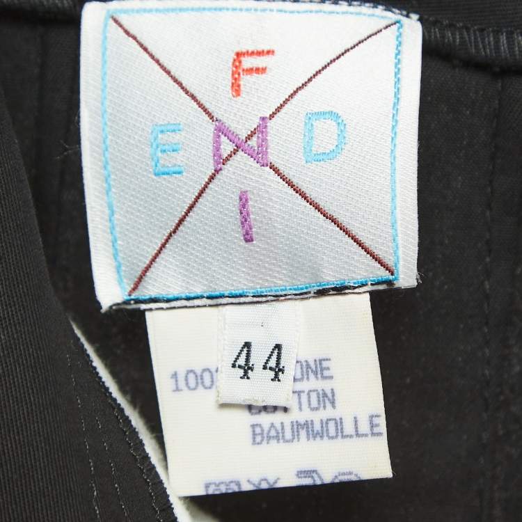 Pre Owned Fendi Vintage Black Cotton Tapered Trousers M
