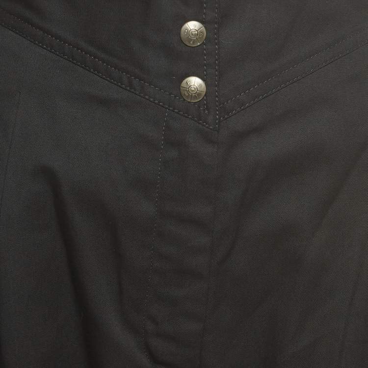 Pre Owned Fendi Vintage Black Cotton Tapered Trousers M