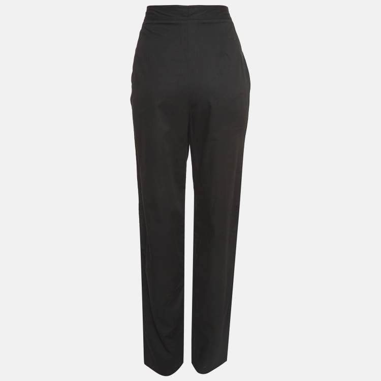 Pre Owned Fendi Vintage Black Cotton Tapered Trousers M