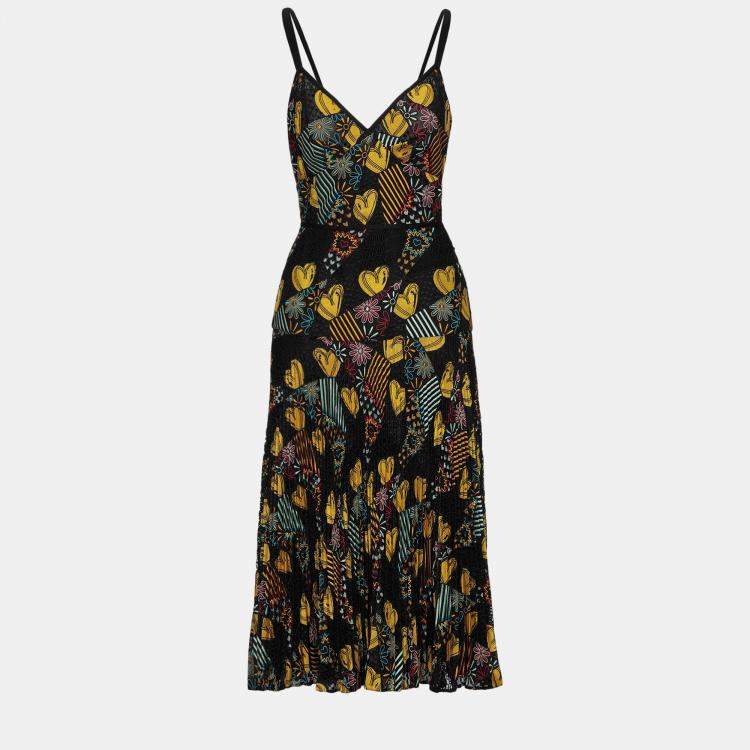 Fendi Black Silk Blend Midi Dress S (IT 40) Fendi | TLC