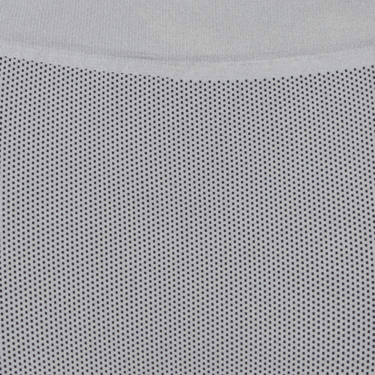 Pre Owned Fendi Grey Logo Pattern Jersey Seamless Leggings L/XL