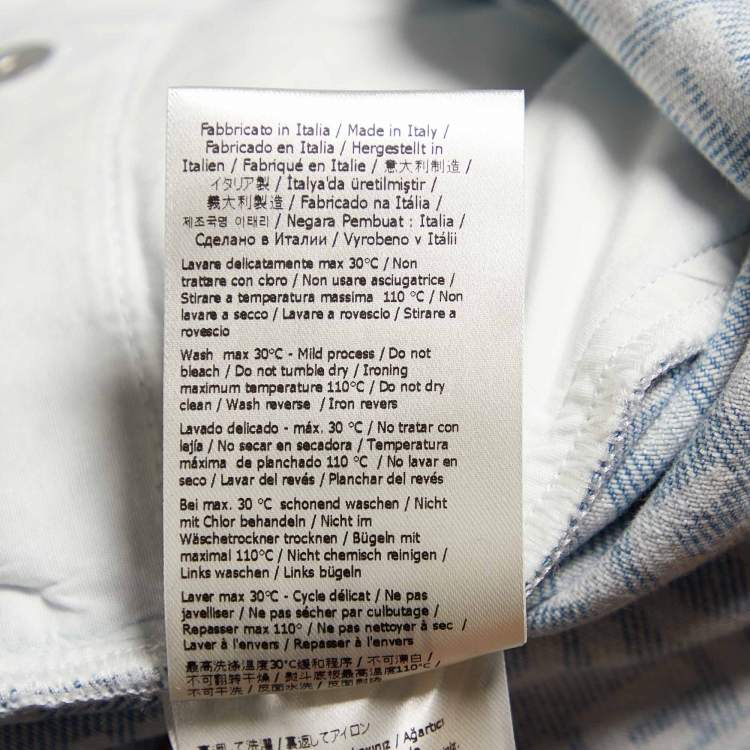 Pre Owned Fendi Blue Denim FF Baguette Cargo Shorts S